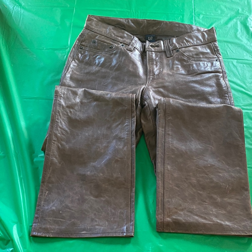 GAP Chocolate Leather Trousers